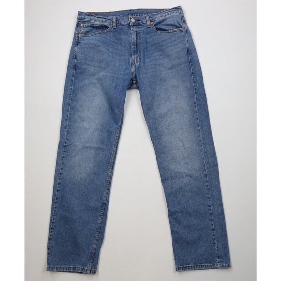 Vintage Y2K Levis 505 Mens 36x32 Faded Regular Straight Leg Denim Jeans Blue